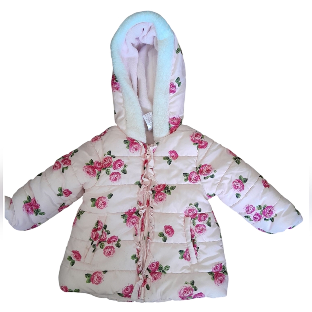 Little Me Floral Hooded Puffer Jacket